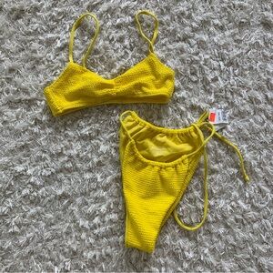 Yellow Pacsun 2 Pieces Bikini Set NWT Bottoms Sz S NWOT Top Sz XXS